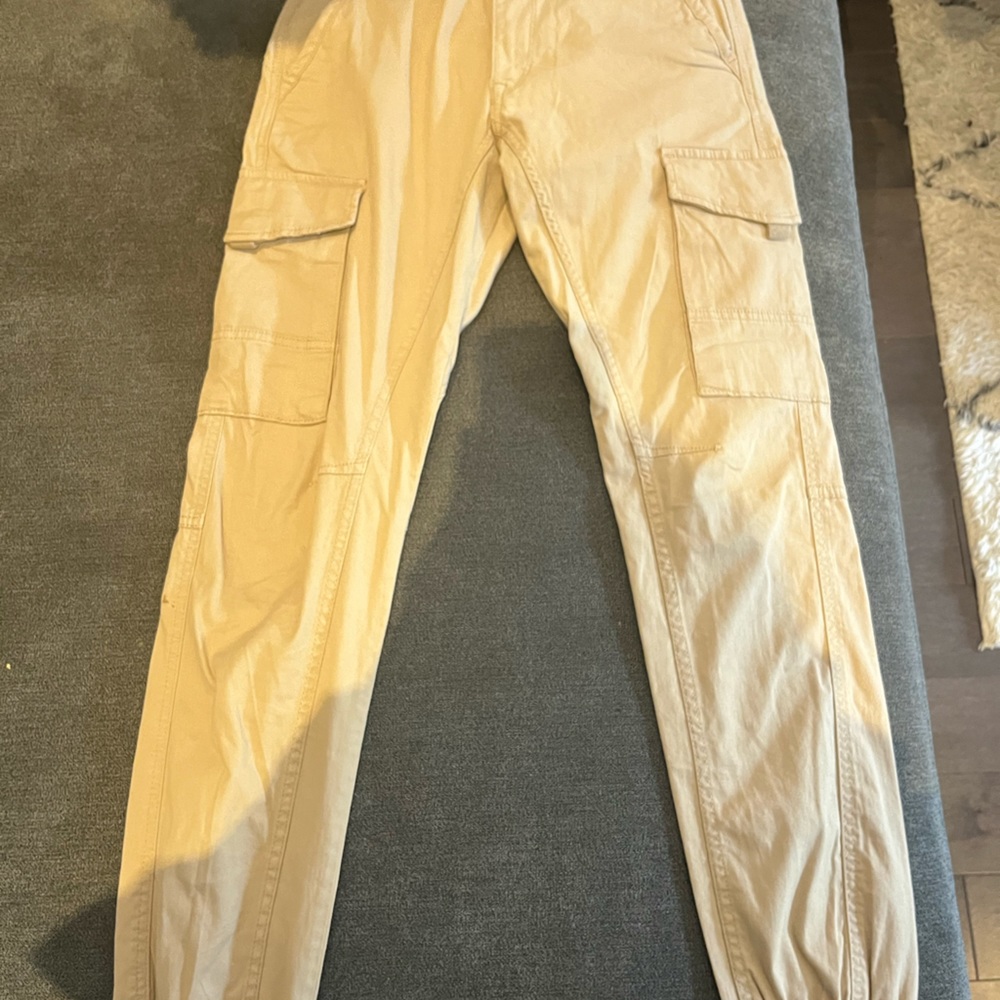 Jack and Jones beige cargos size 29 waist, 32 length, stretch, low waisted